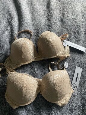2 bras Beige Lace Underwire Push-Up Bra - Unbranded